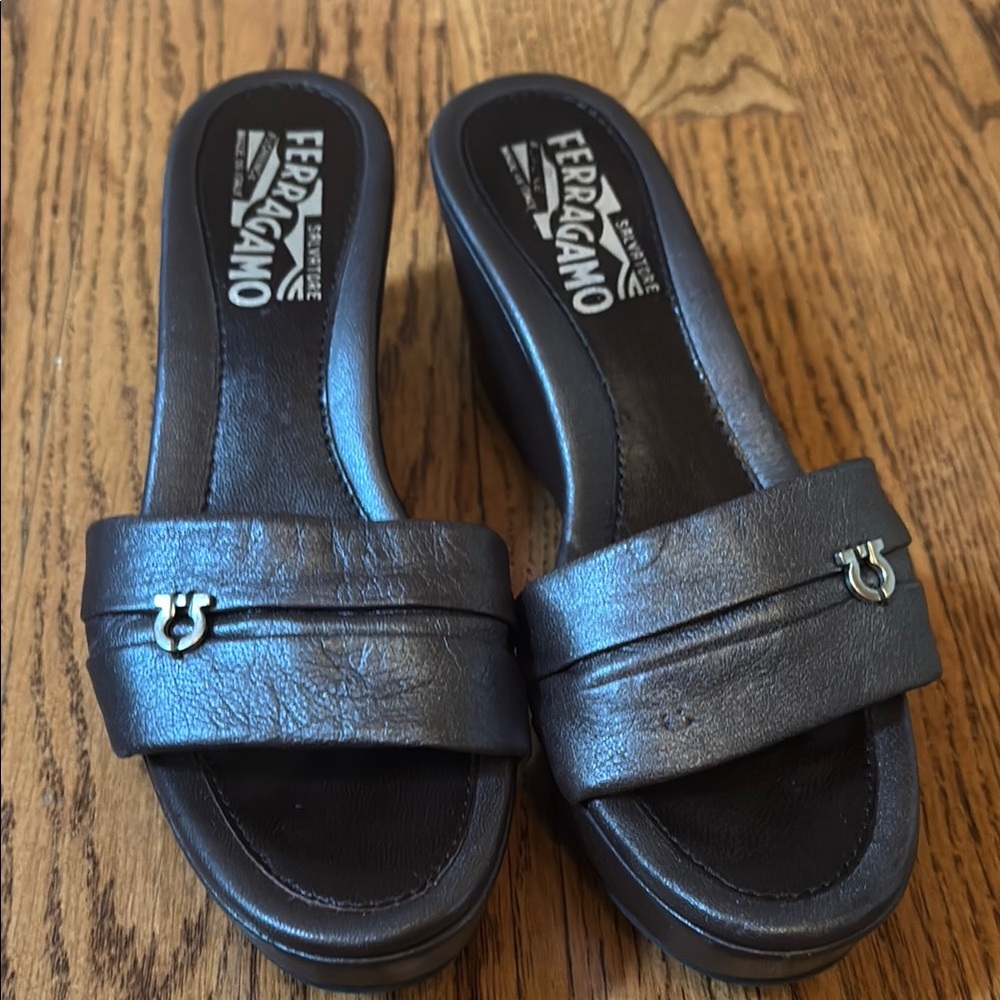 Salvatore Ferragamo Black Women's Slide Sandals